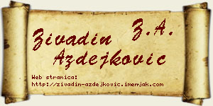 Živadin Azdejković vizit kartica